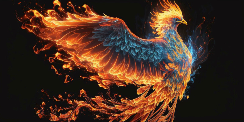 Un phenix flamboyant qui renaît de ses cendres.