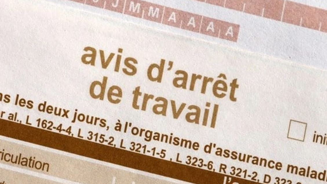 Zoom sur un formulaire d'avis d'arrêt de travail